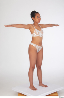 Killa Raketa lingerie standing t poses underwear white lace bra…